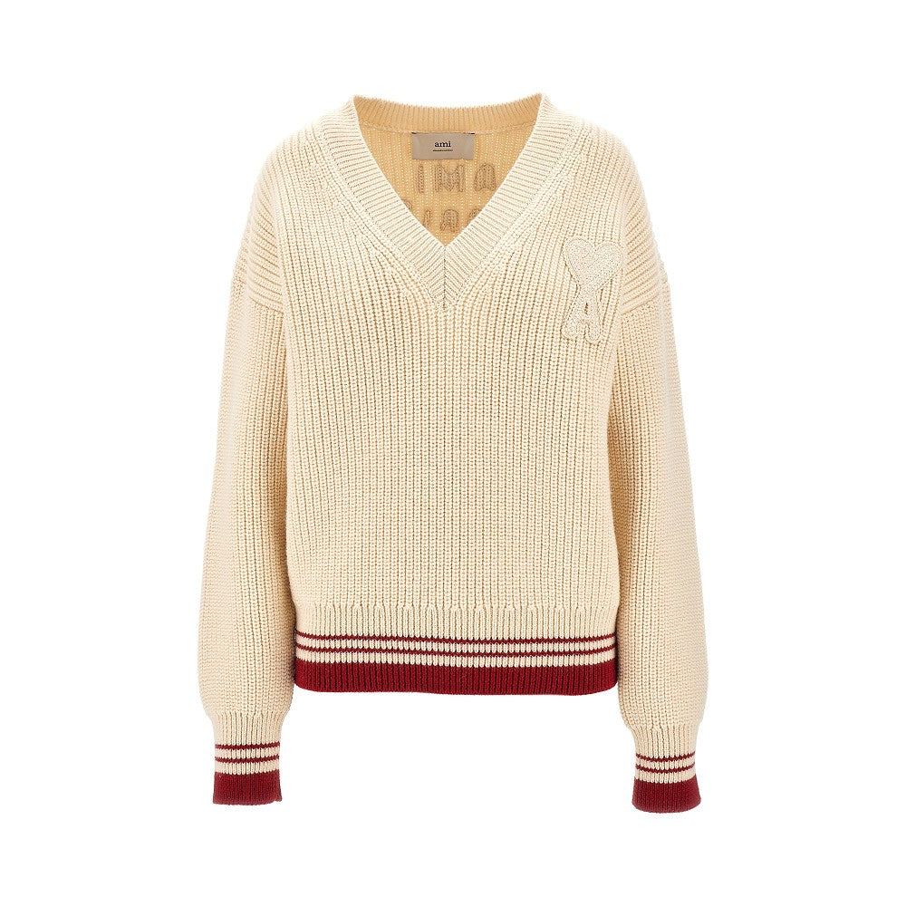 Ami de Coeur patch wool sweater