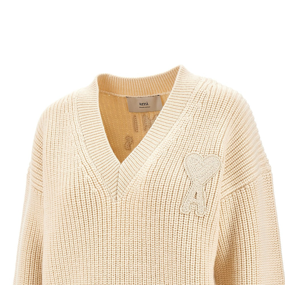 Ami de Coeur patch wool sweater