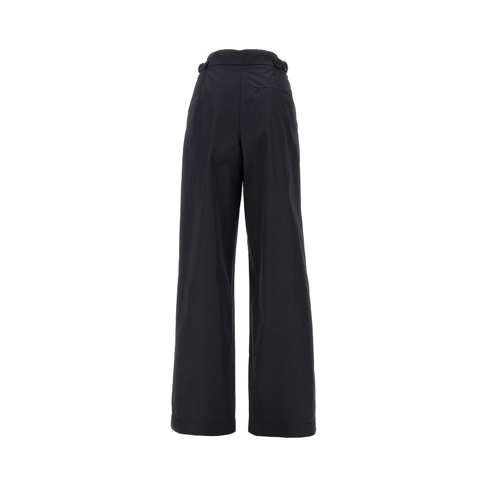 Cotton-blend wide leg pants