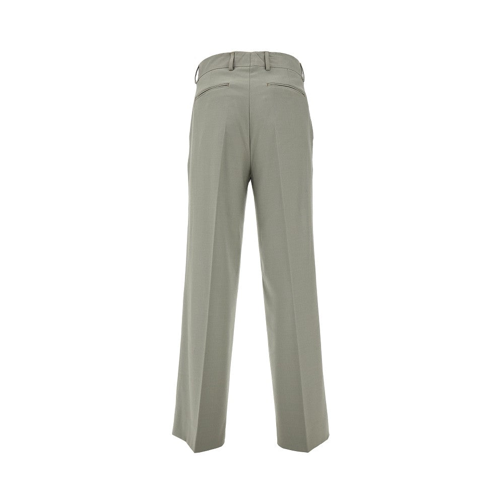 Pantalone a gamba dritta in lana stretch