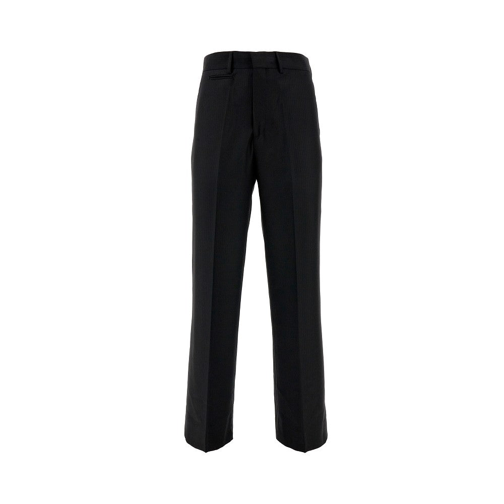 Jacquard wool straight leg pants