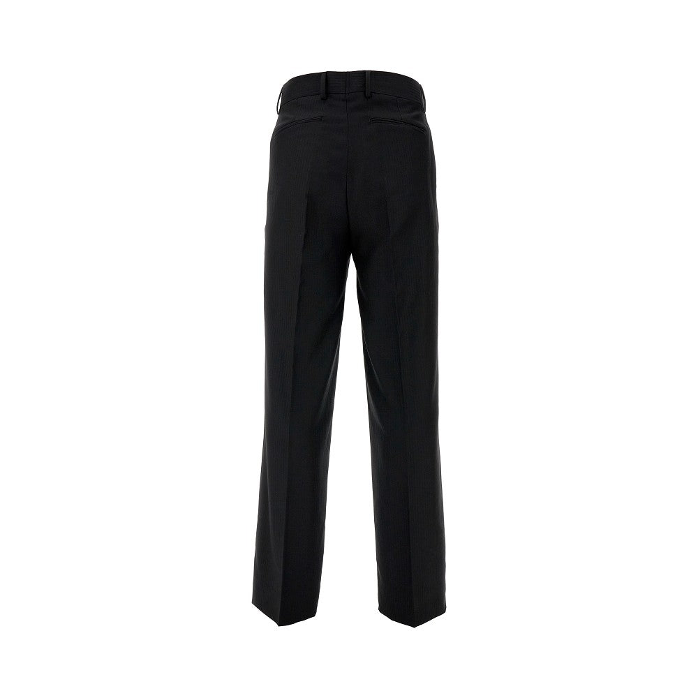 Jacquard wool straight leg pants