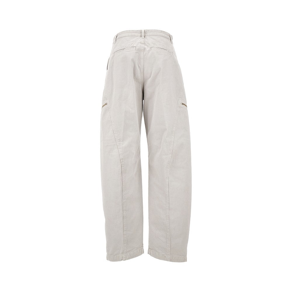 Pantalone ampio in gabardine con zip