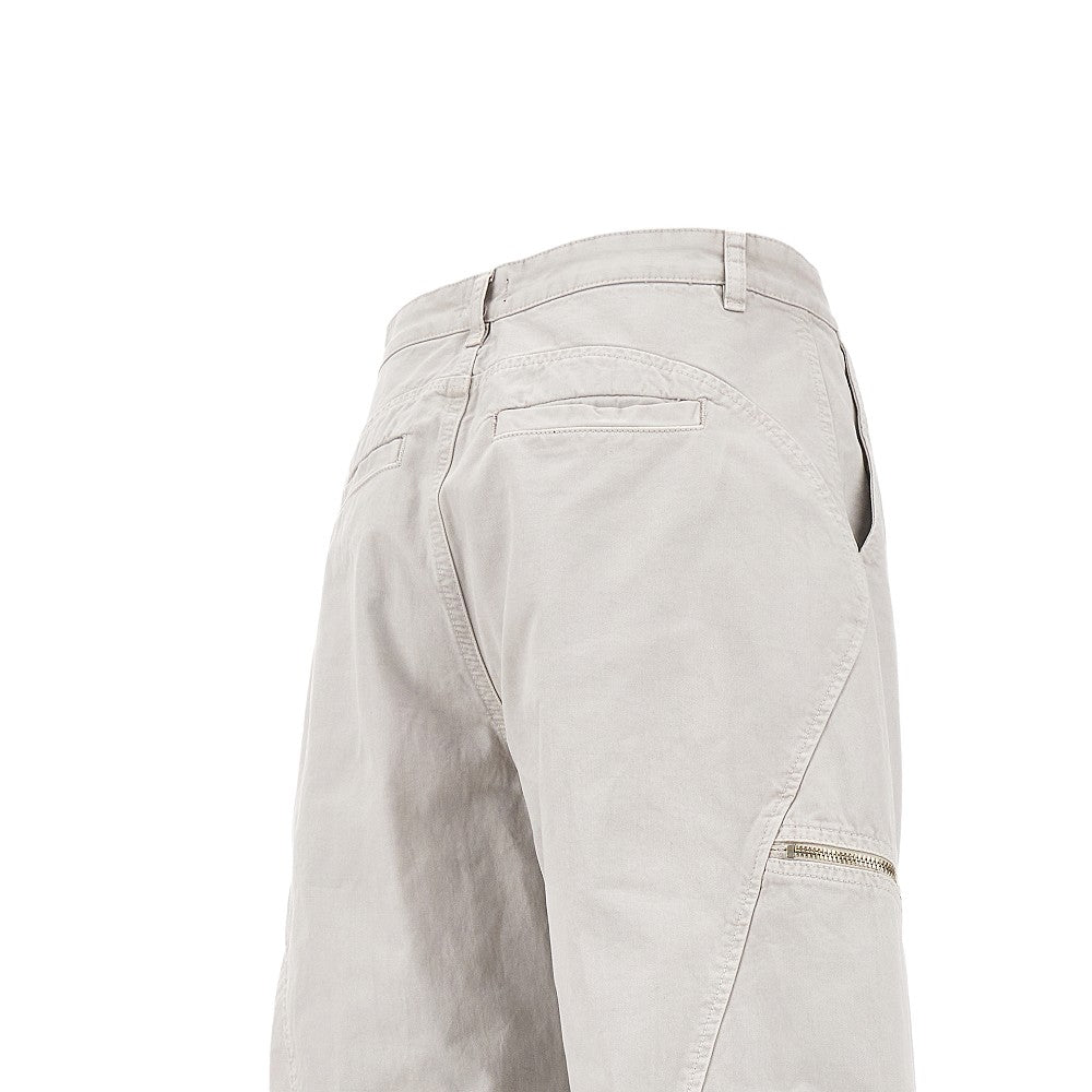 Pantalone ampio in gabardine con zip