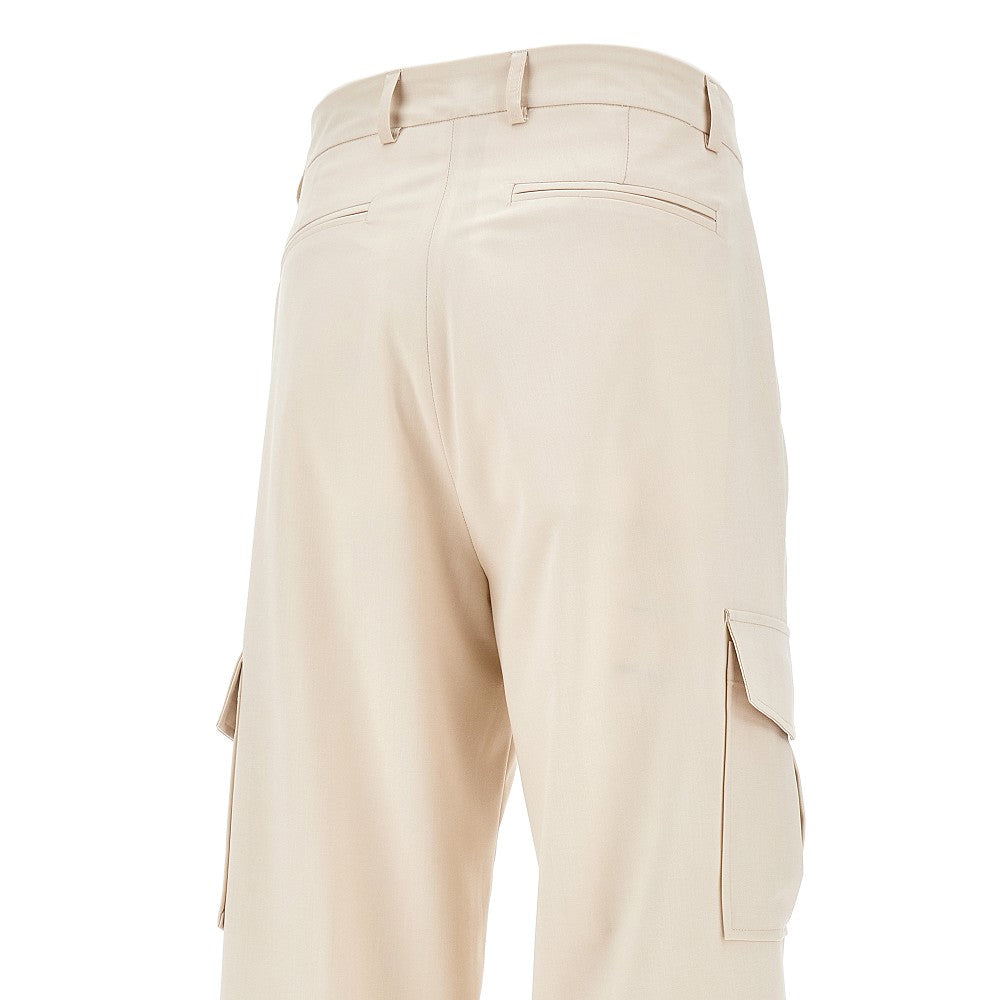 Wool and viscose blend cargo pants