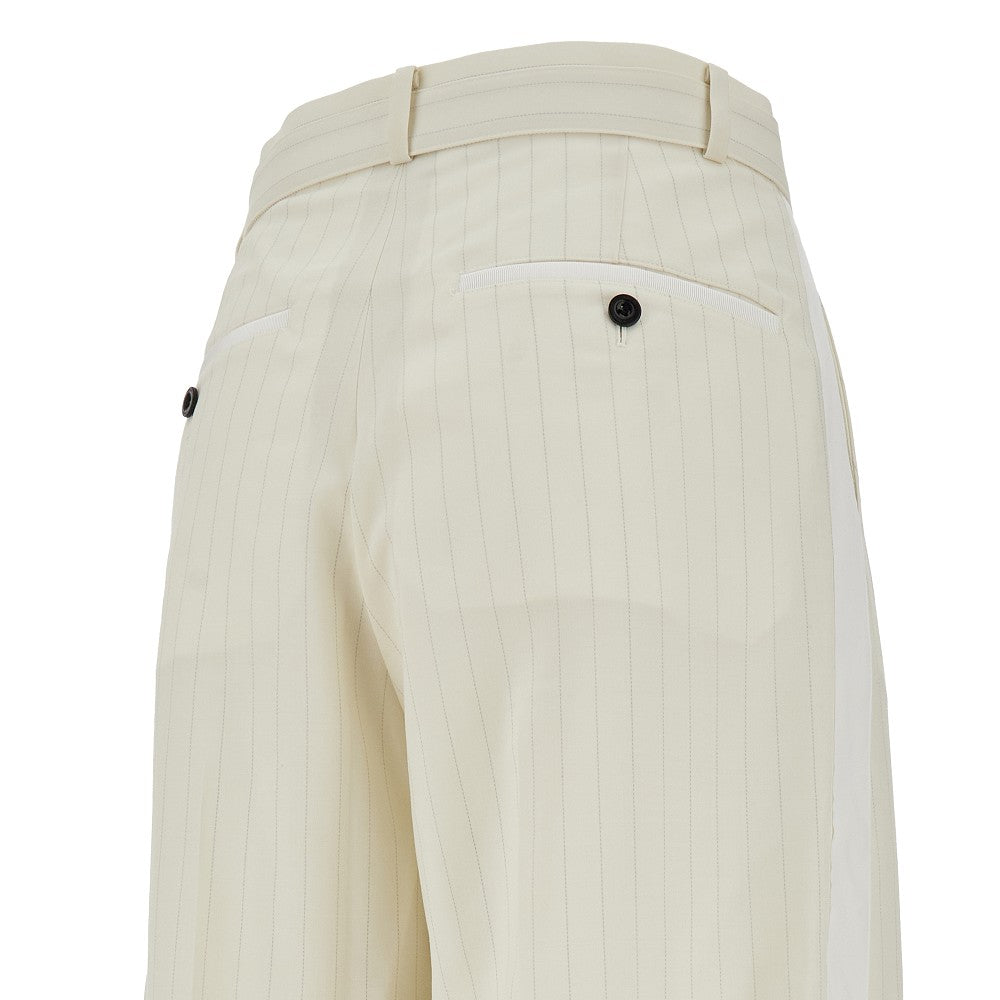 Pantalone in misto lana gessato