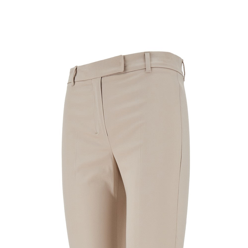 Stretch cotton flared pants