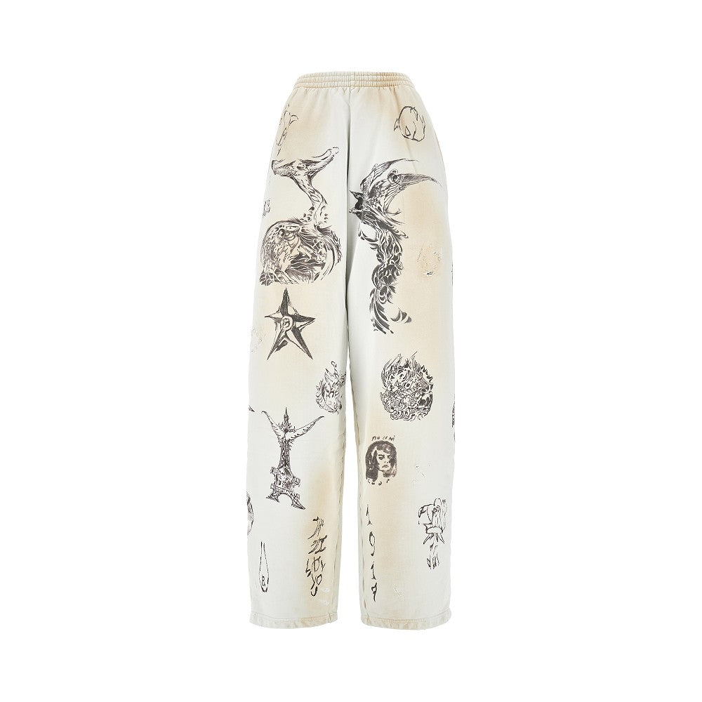 Tattoo print Baggy sweatpants