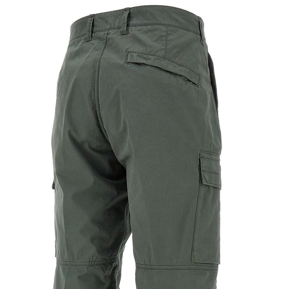 Pantalone cargo in cotone con badge logo