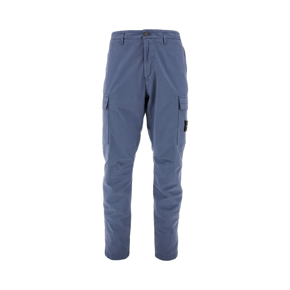 Pantalone cargo in cotone con badge logo