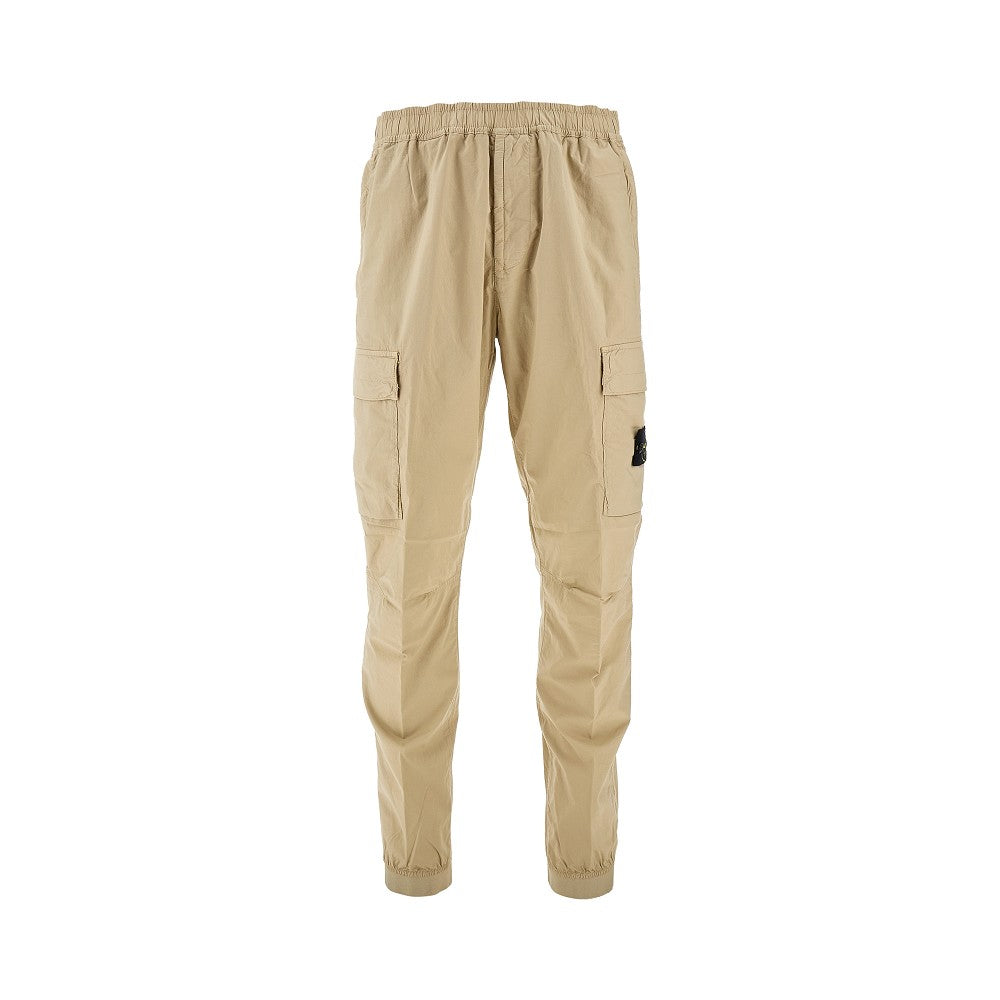 Pantalone cargo in popeline stretch