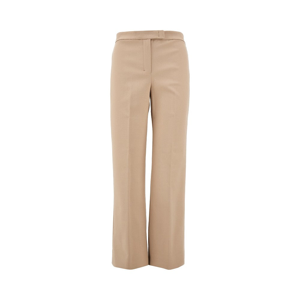 Cotton-blend ankle-length pants