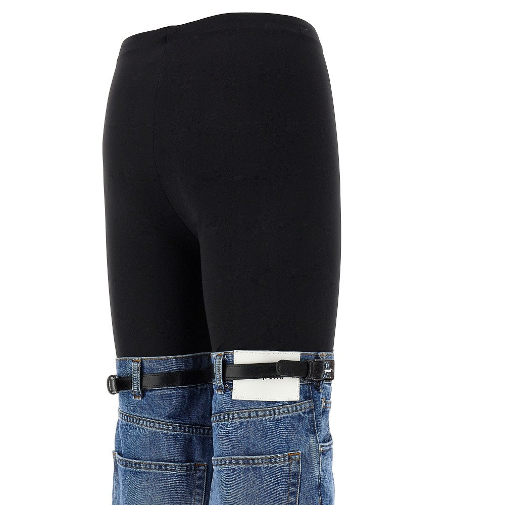 Pantalone Hybrid in denim e jersey