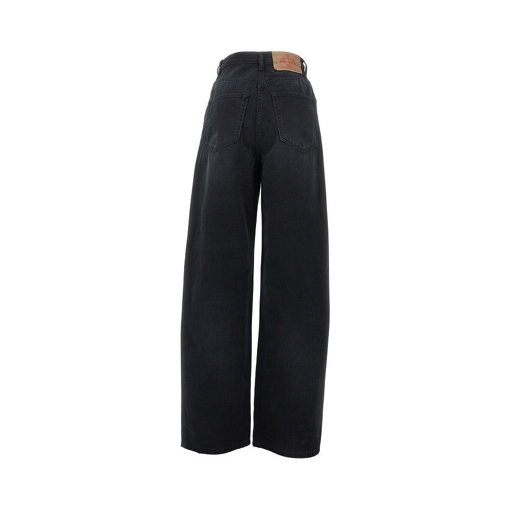 Black denim wide leg jeans