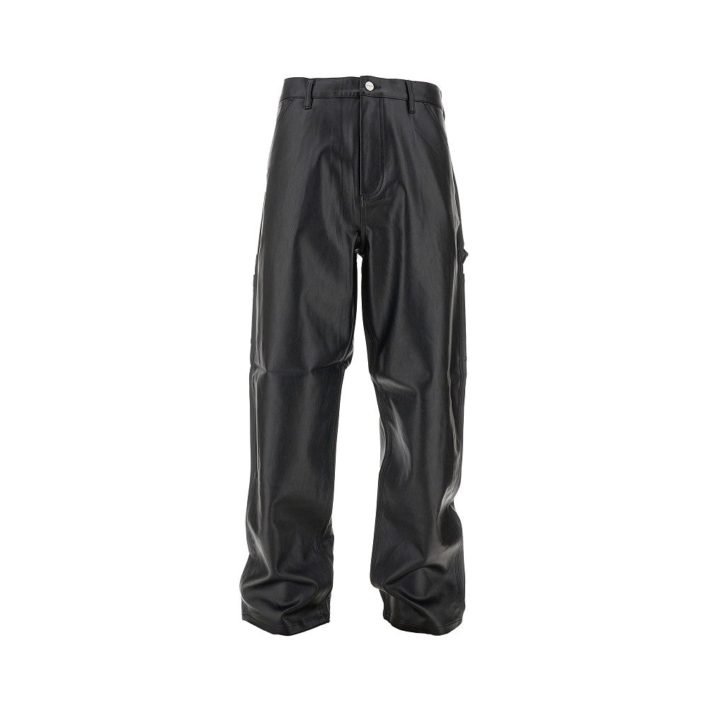 Pantalone &#39;Single Knee&#39; in pelle sintetica