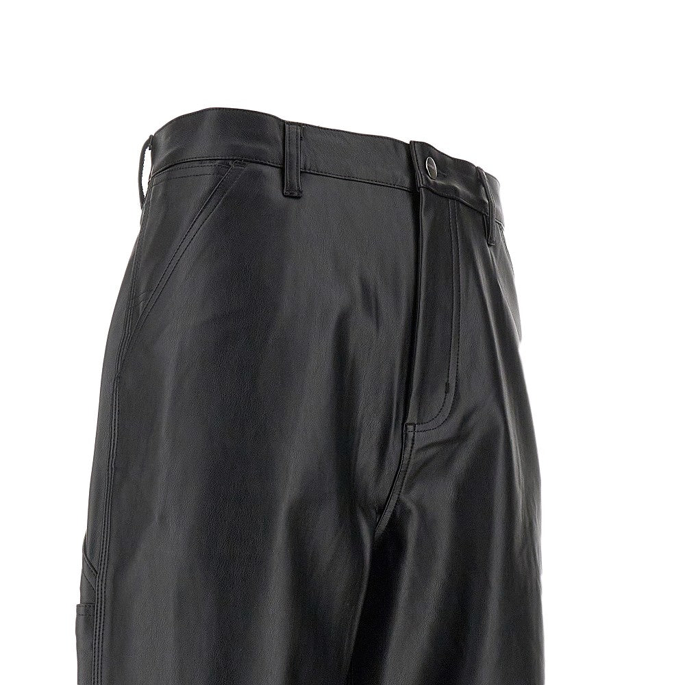 Pantalone &#39;Single Knee&#39; in pelle sintetica