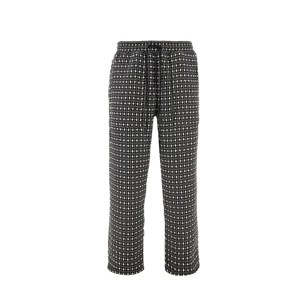 Jacquard wool-blend pants