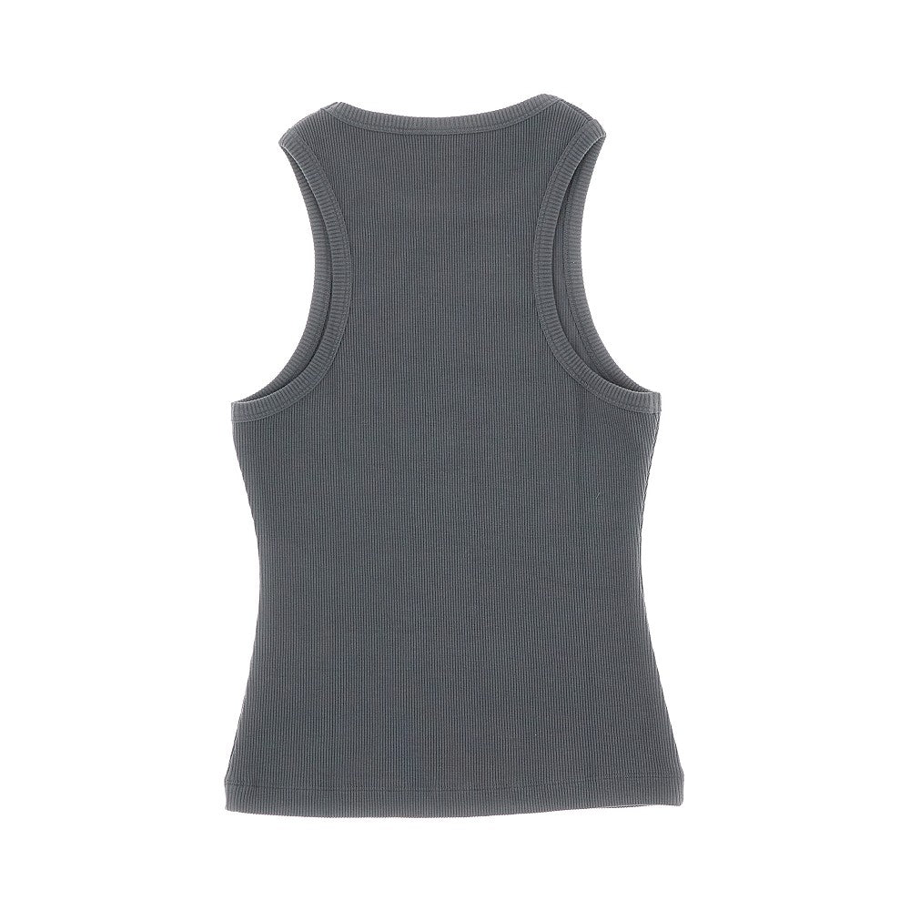 Ribbed tank top with logo print