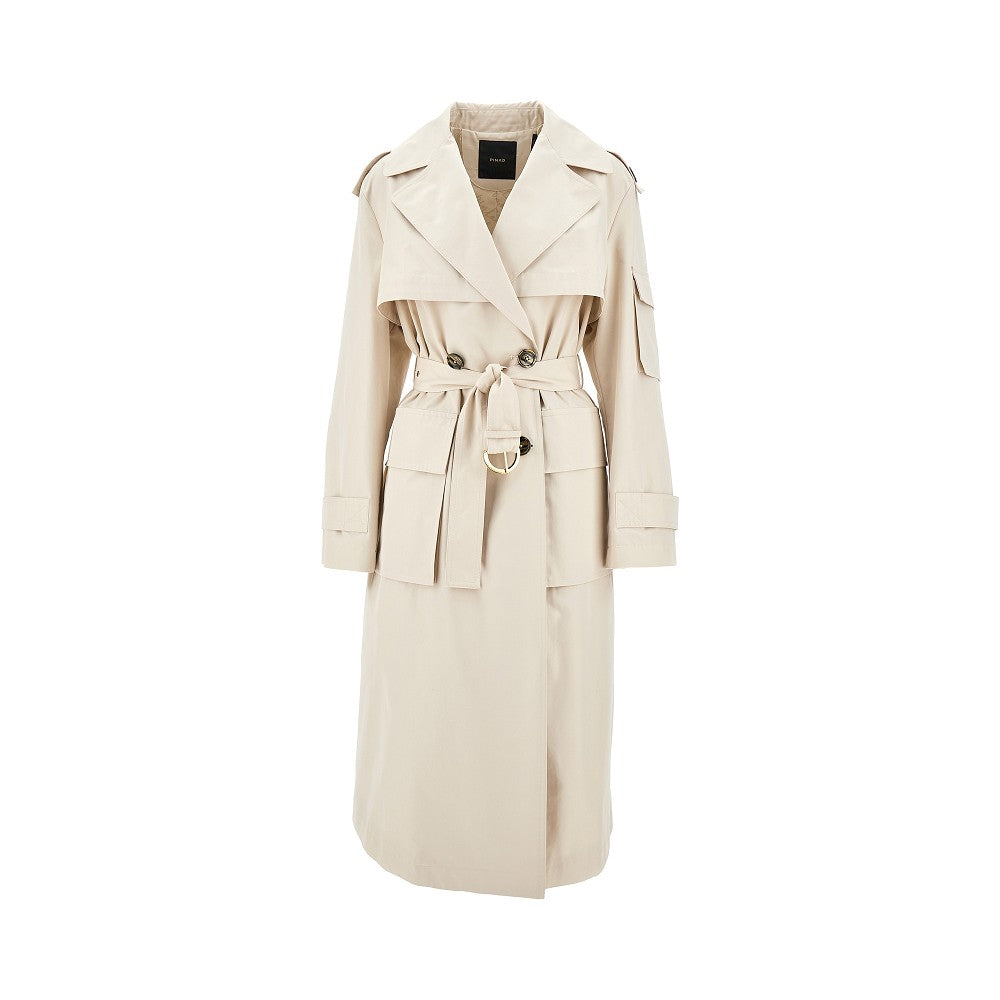 Technical gabardine trench coat