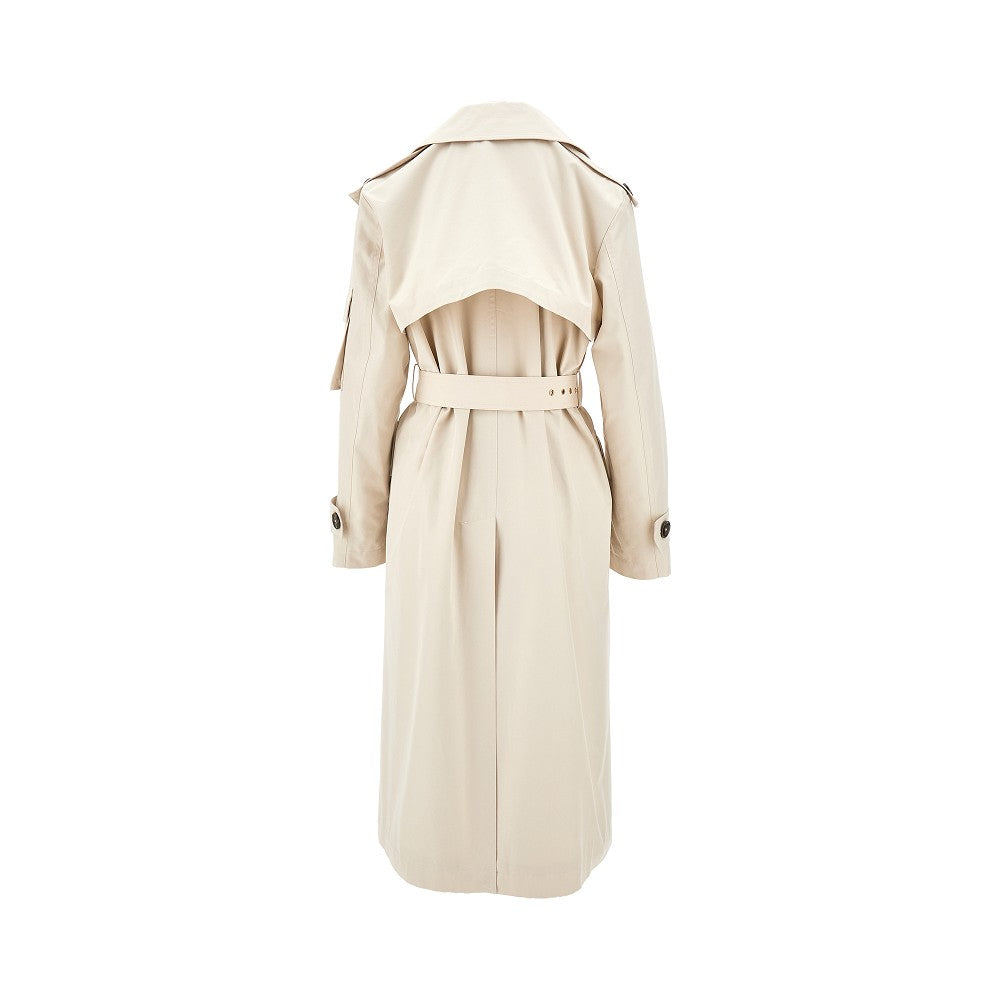 Technical gabardine trench coat