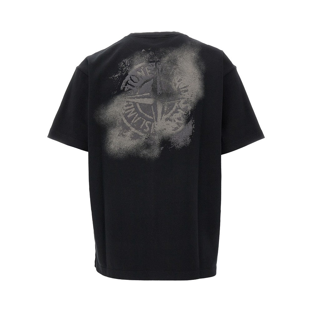 T-shirt con stampa logo effetto spray