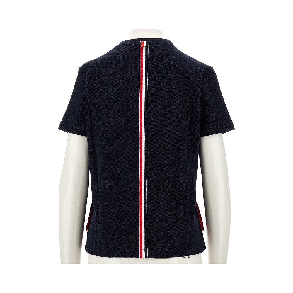 Piqué T-shirt with striped inlay