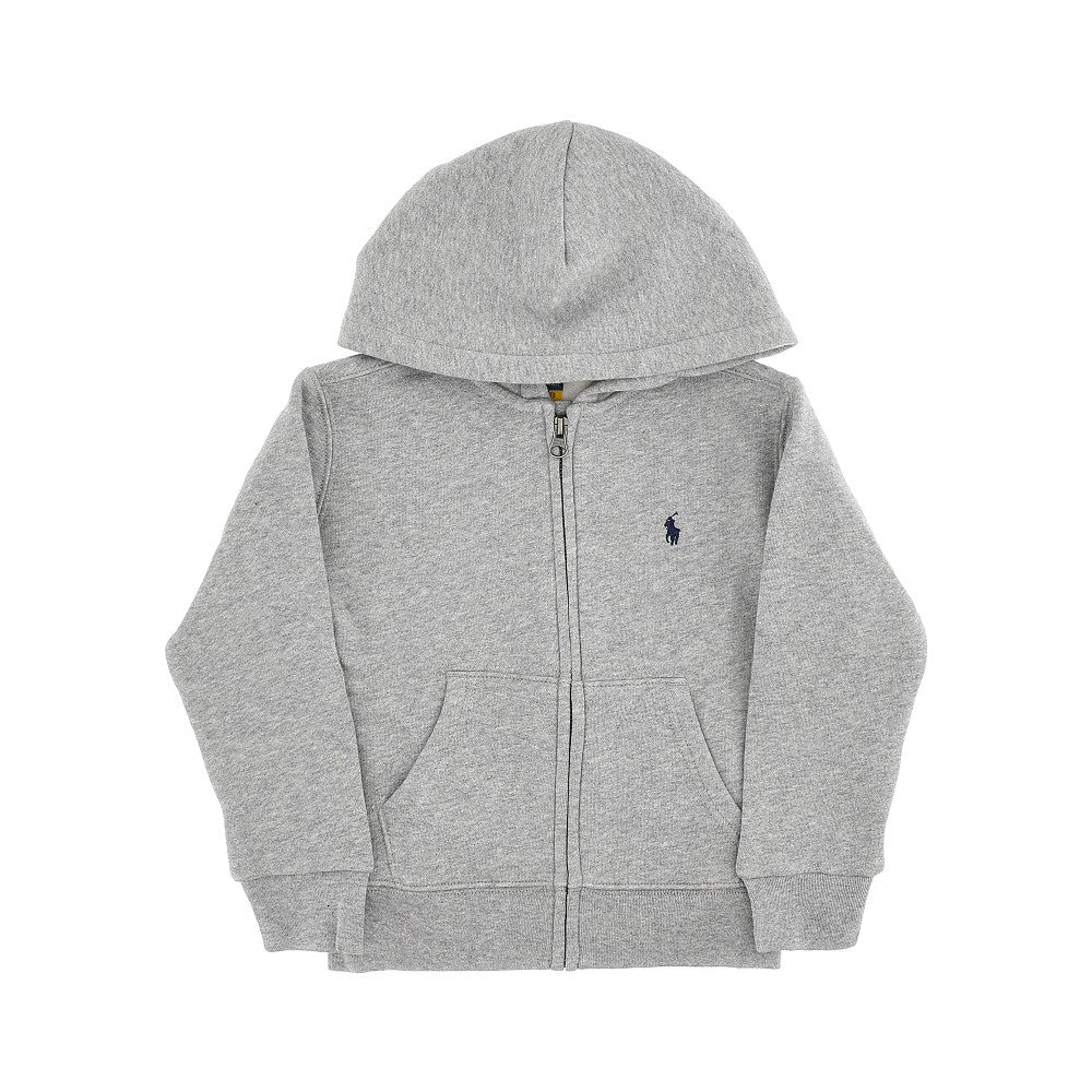 Logo embroidery full-zip hoodie