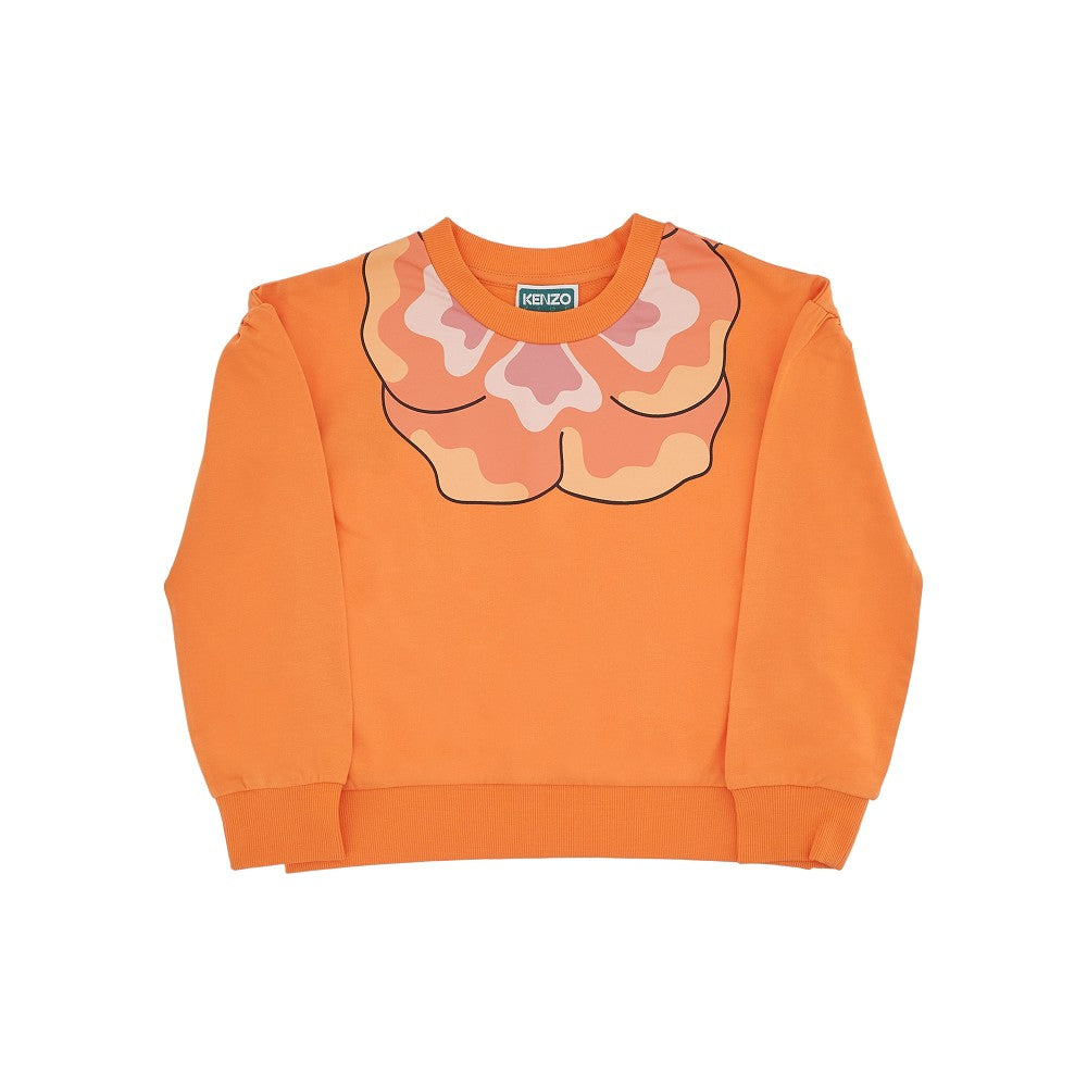 Crewneck sweatshirt with flower print