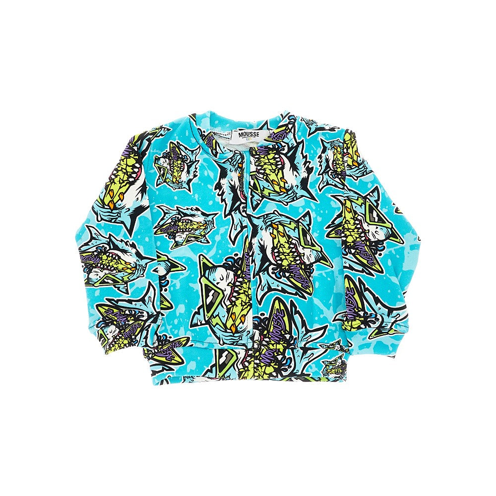 Lifeshark print full-zip sweatshirt