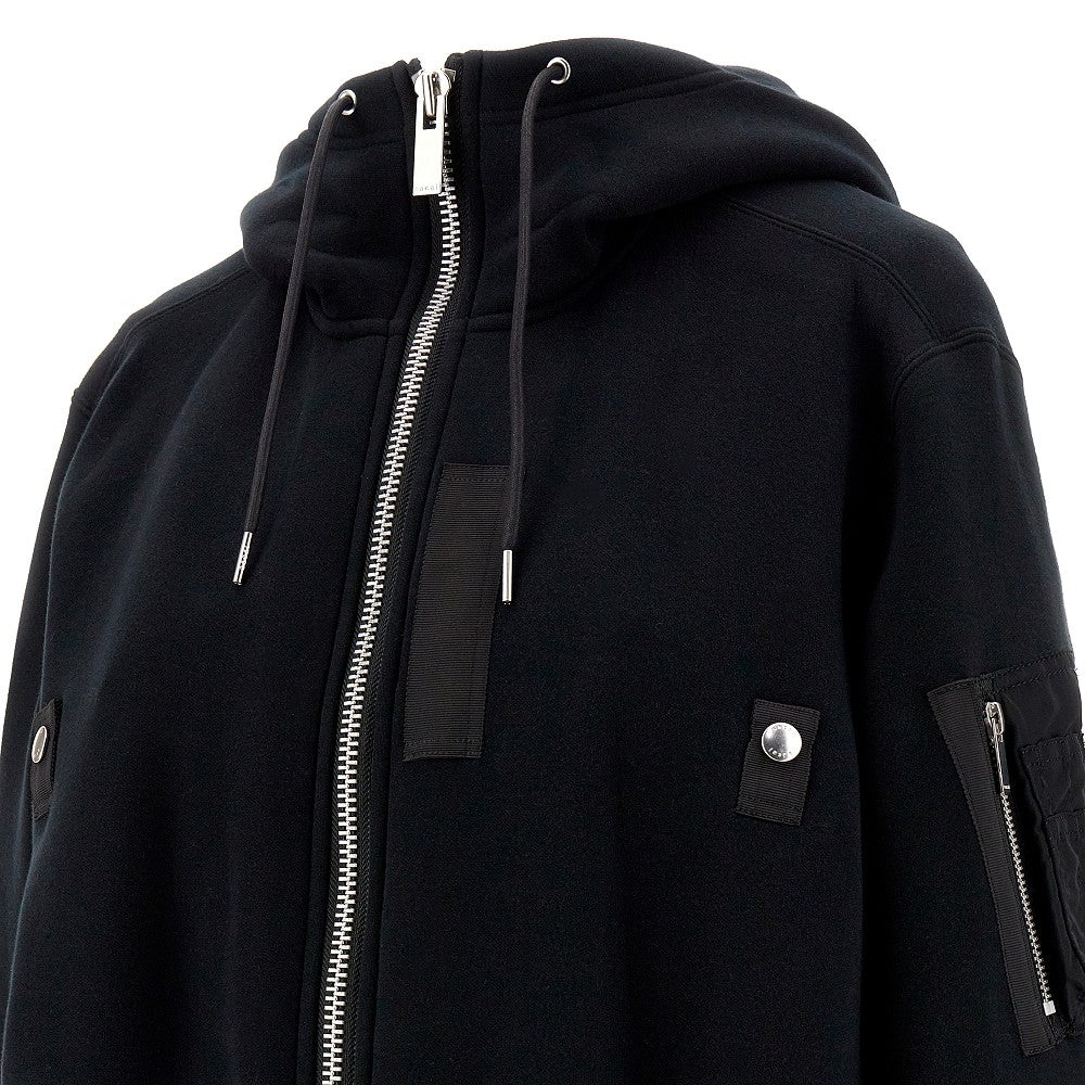 Full-zip double-layer sweatshirt