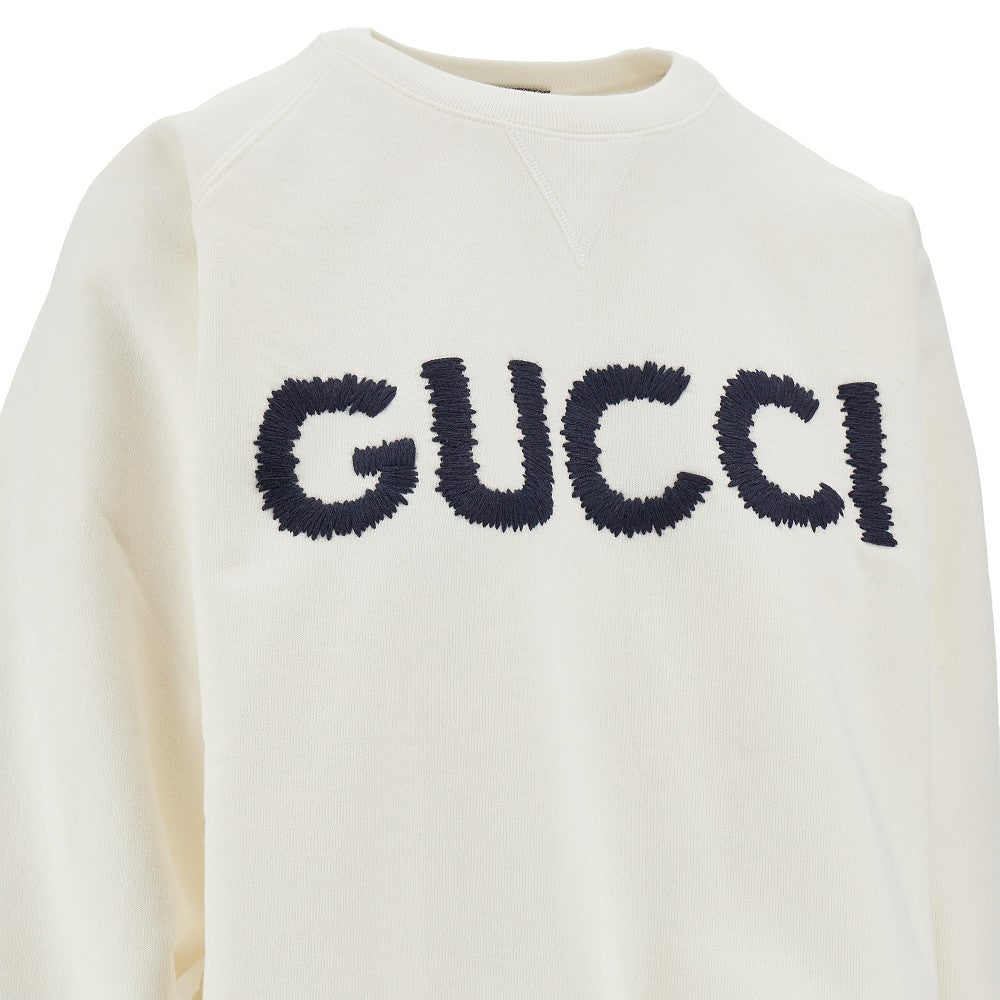 Logo embroidery cropped sweatshirt