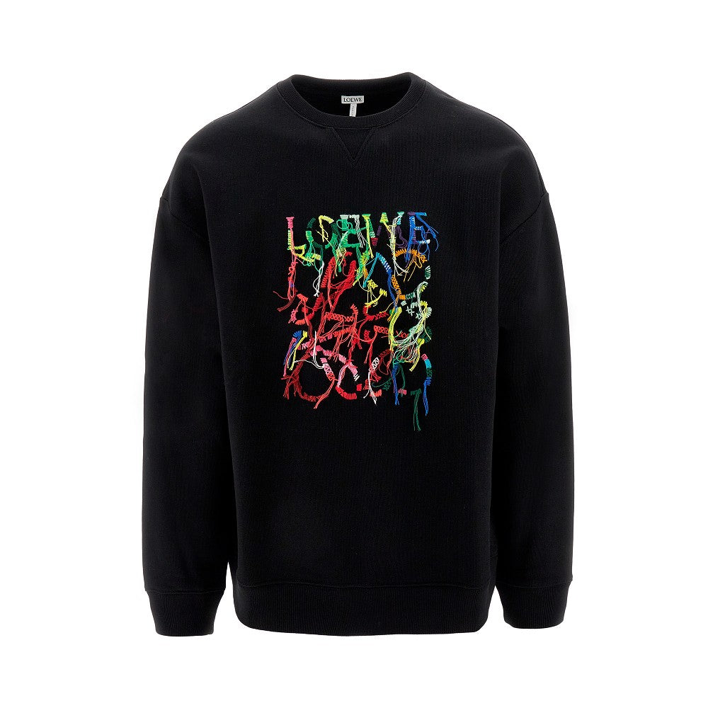 Frayed Anagram embroidery sweatshirt