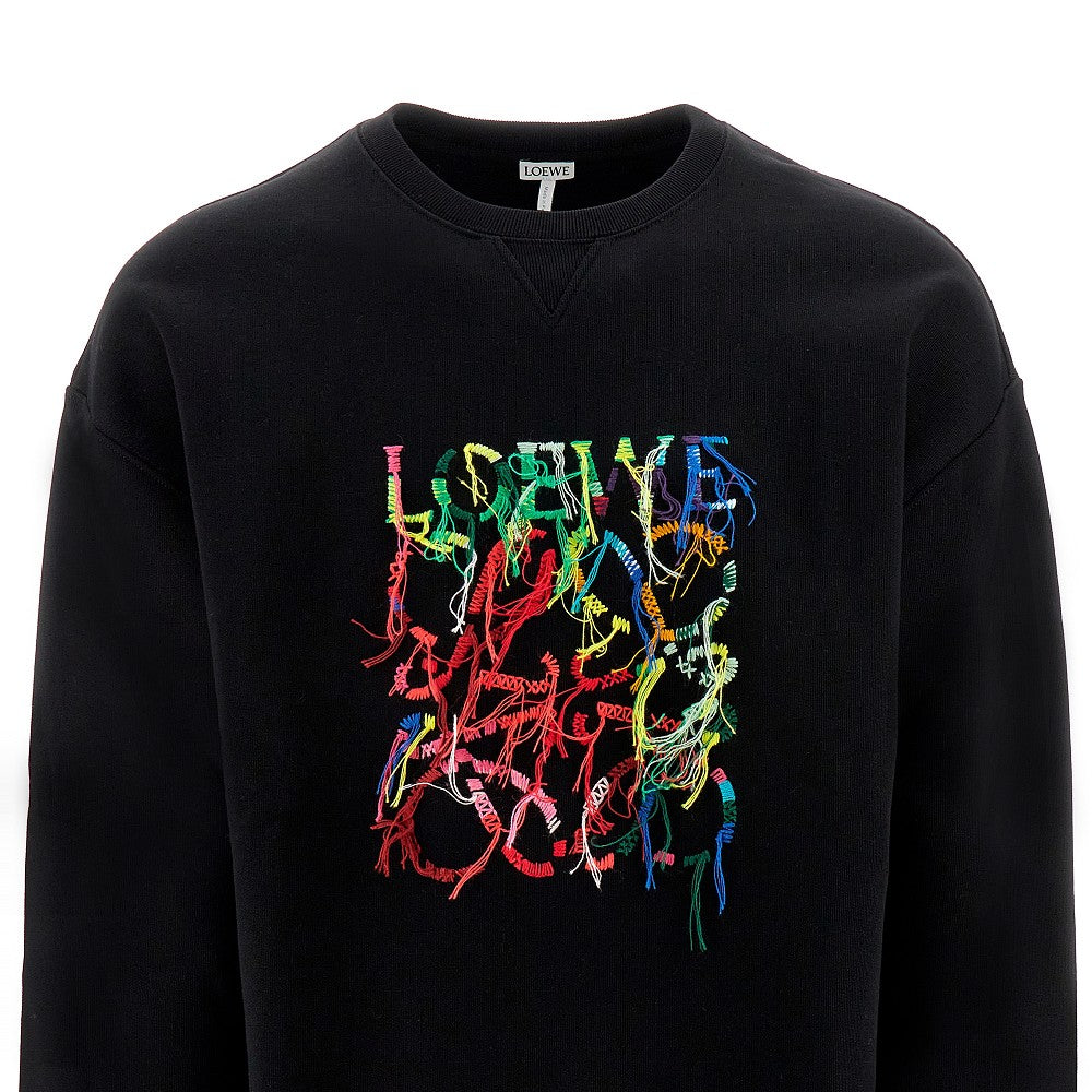 Frayed Anagram embroidery sweatshirt