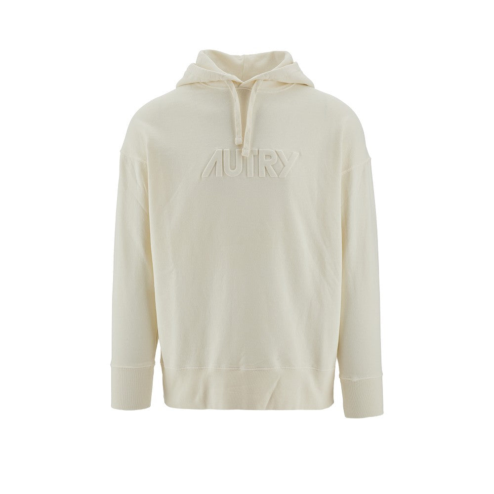 Embossed logo hoodie