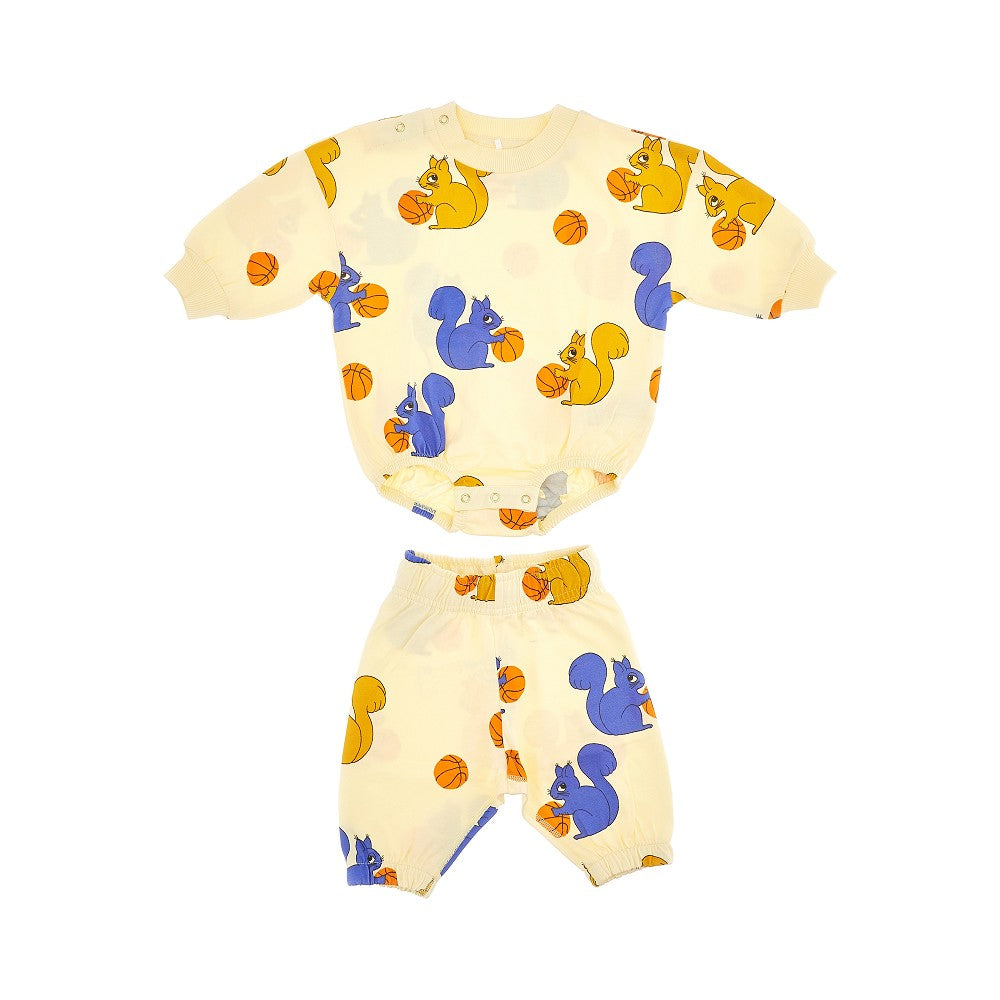 Squirrels motif two-piece baby set