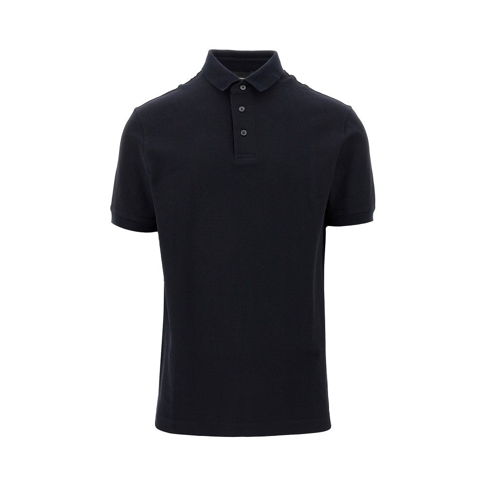 Cotton piquet polo shirt with jacquard logo