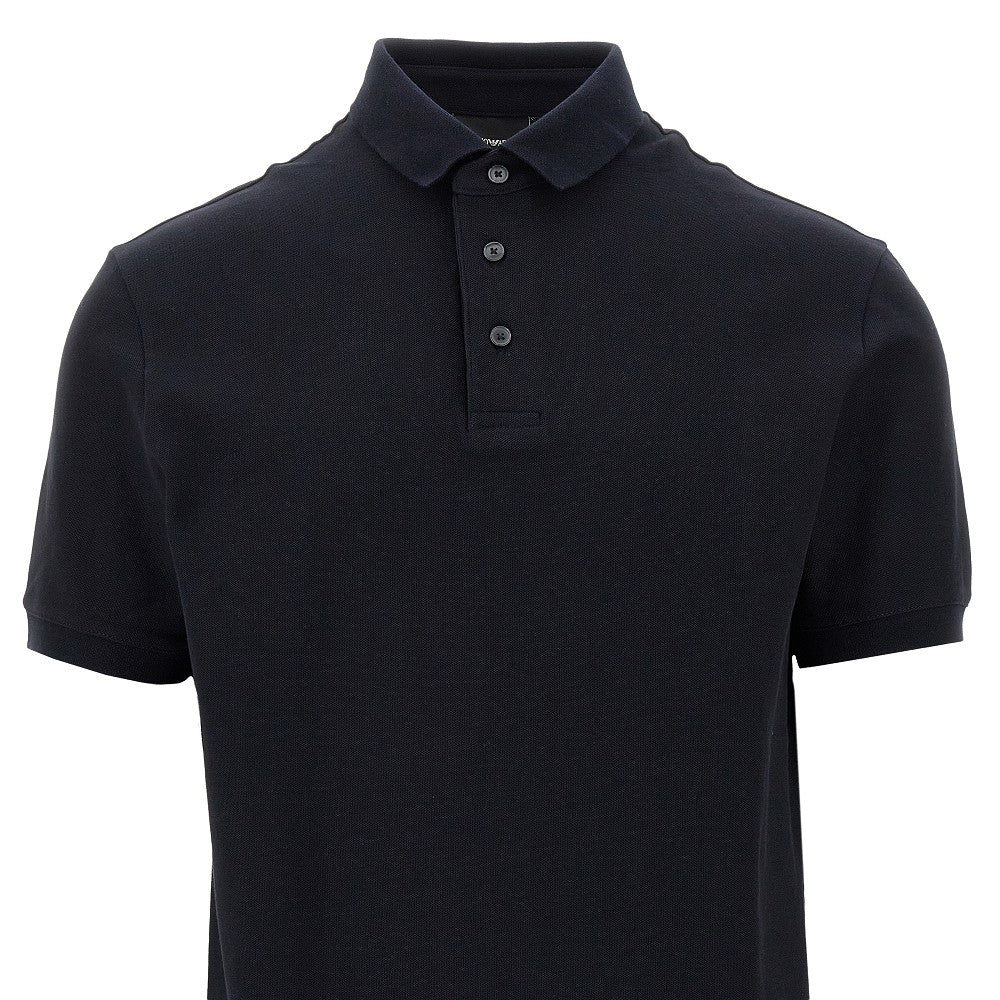 Cotton piquet polo shirt with jacquard logo