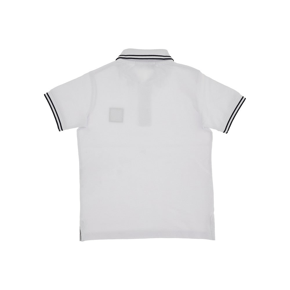 Stretch piquet polo shirt with logo patch