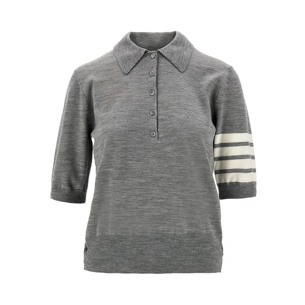 Knitted polo shirt with 4 Bar detail