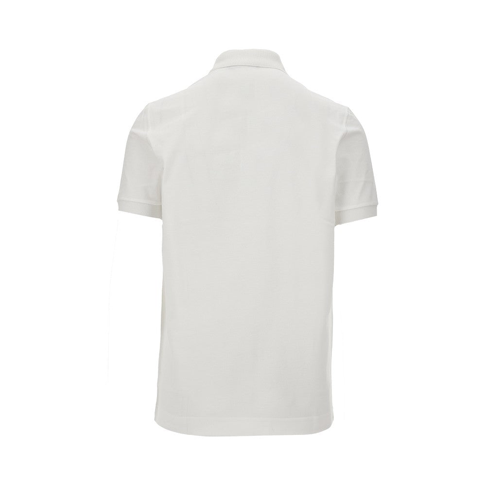 Cotton piquet polo shirt with logo plate