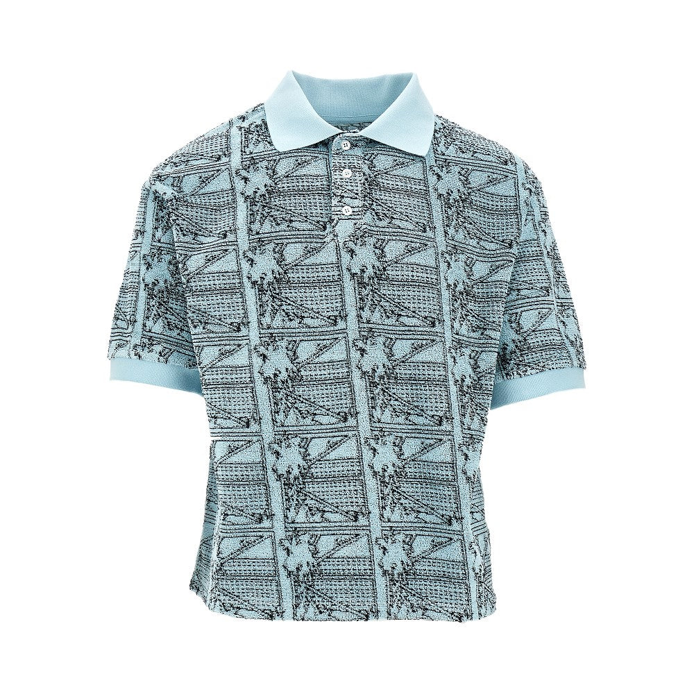 Jacquard terry polo shirt