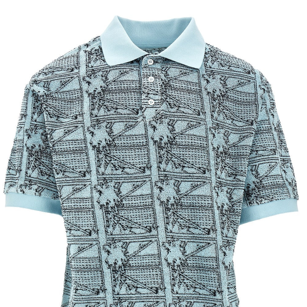 Jacquard terry polo shirt