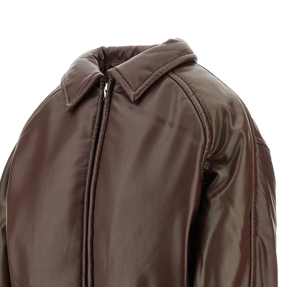 &#39;Tate&#39; padded vegan leather bomber jacket