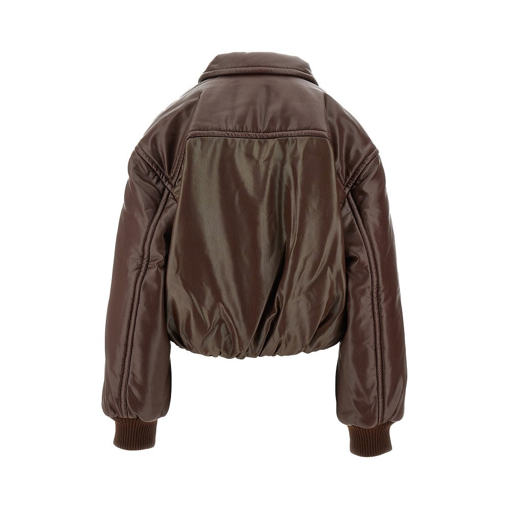 &#39;Tate&#39; padded vegan leather bomber jacket