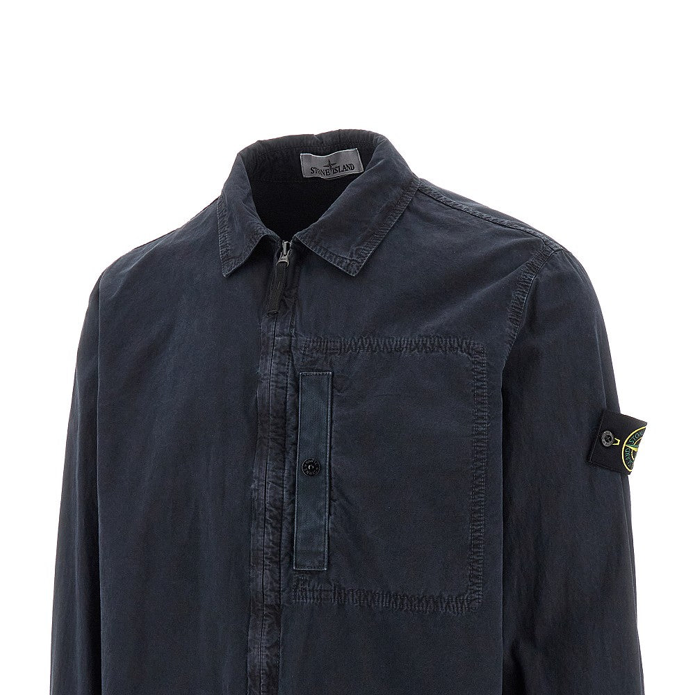 Old effect cotton overshirt