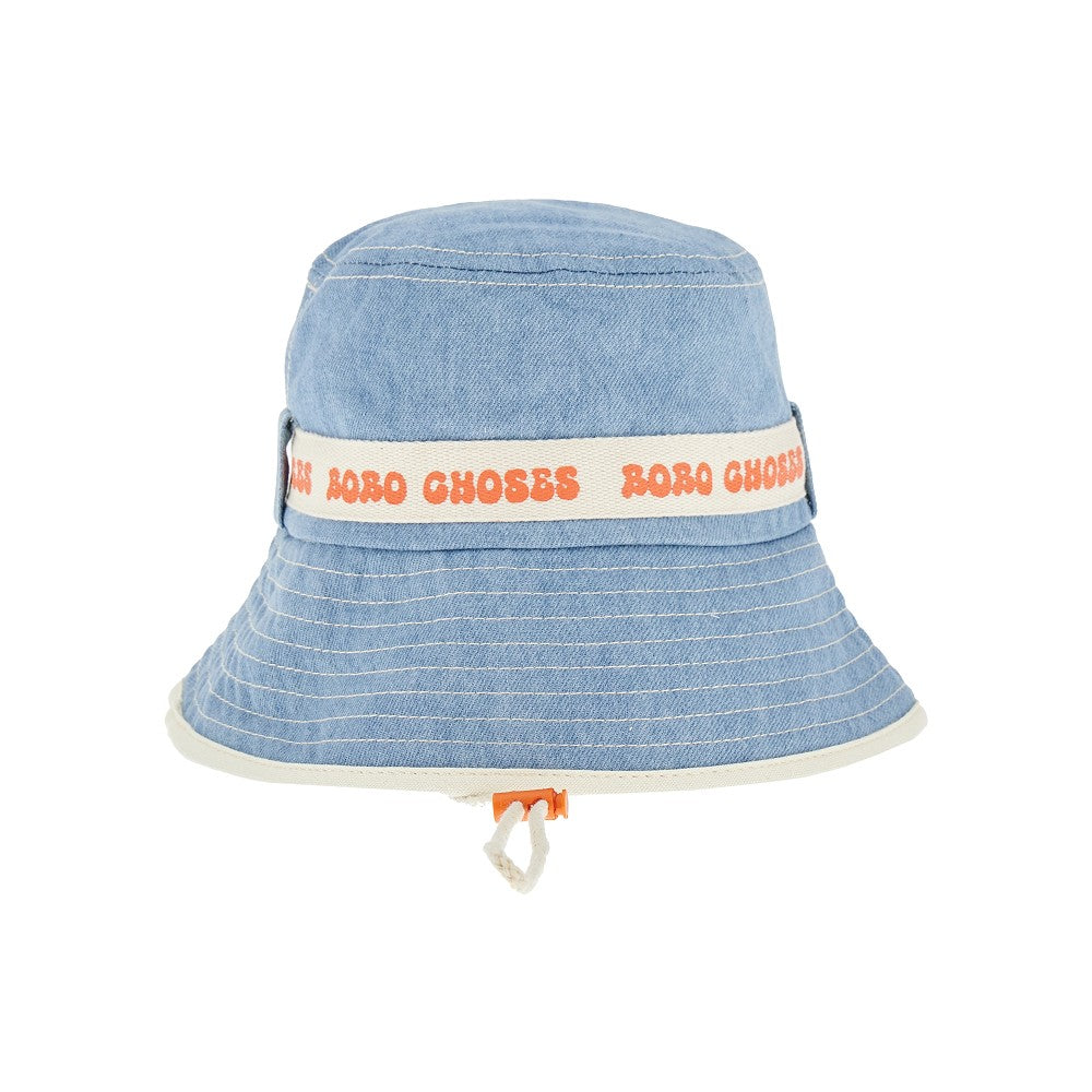 Light denim basket hat