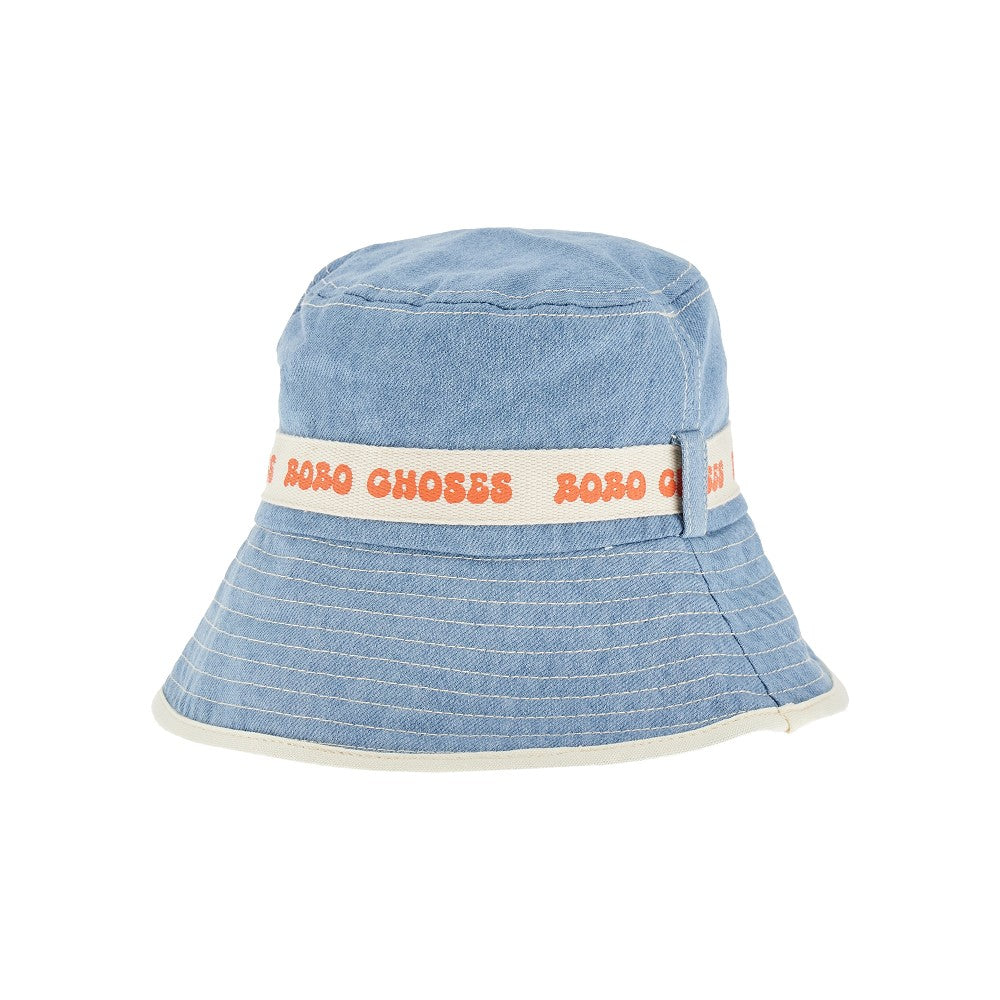 Light denim basket hat