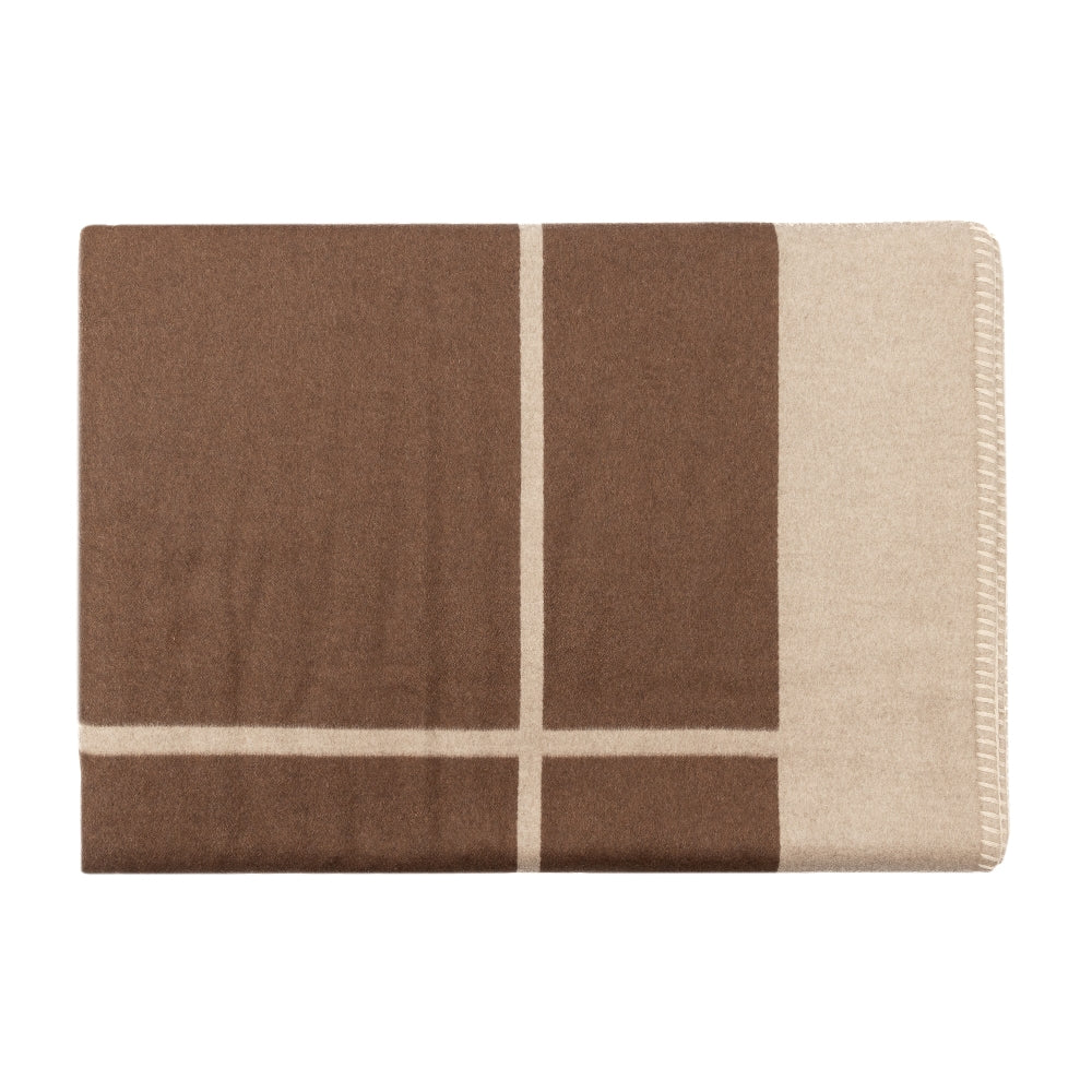 Beige blanket with brand print