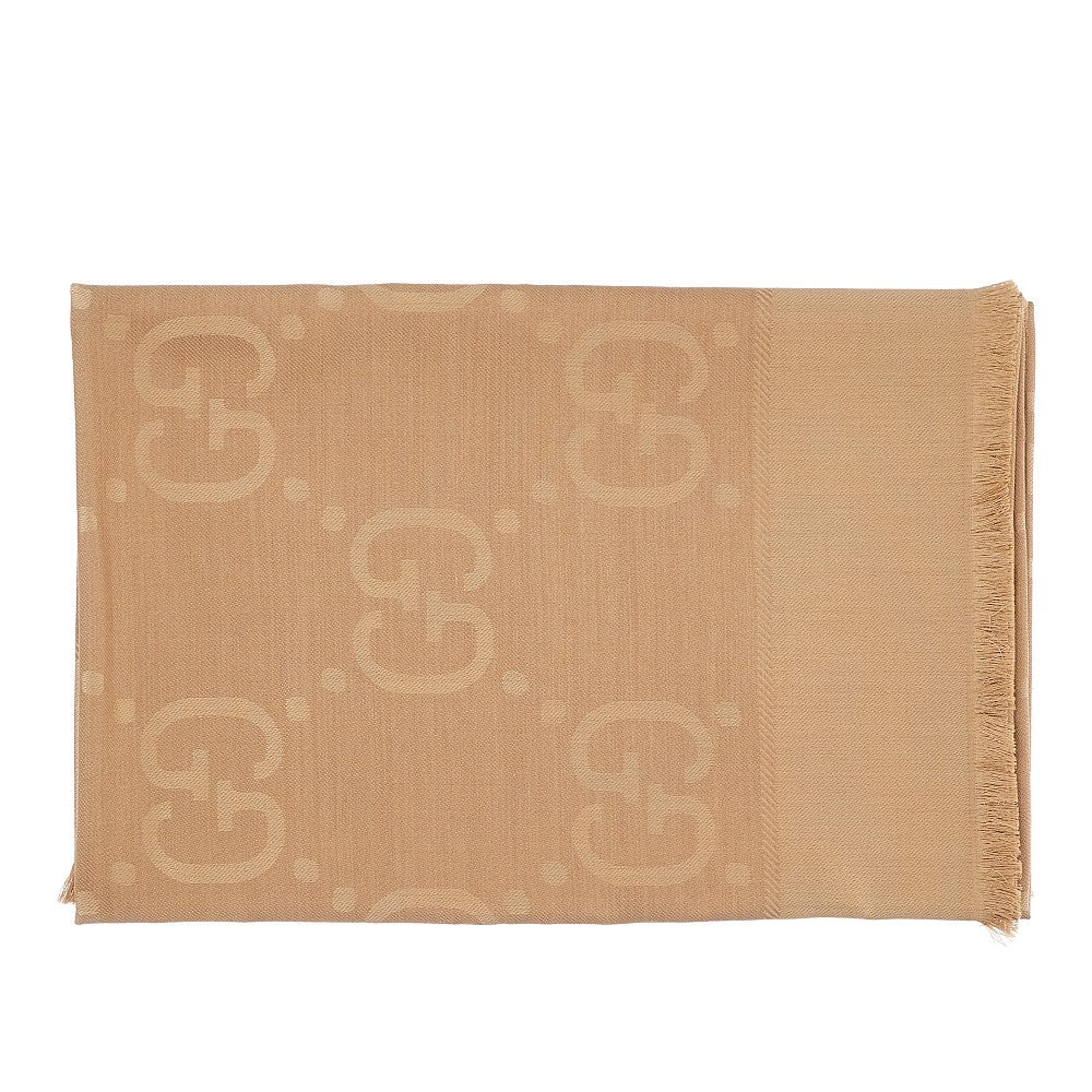 GG jacquard wool and silk scarf