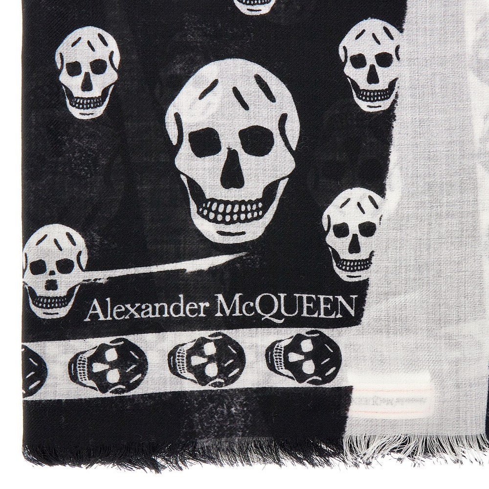 Slashed Skull wool scarf